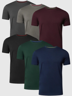 Round Neck T-Shirts | DARK ASSORTED - Pack of 6