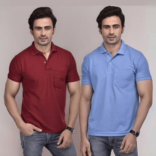 Men's Cotton Polo T-Shirt Regular Fit Half Sleeve T-Shirt with Pocket